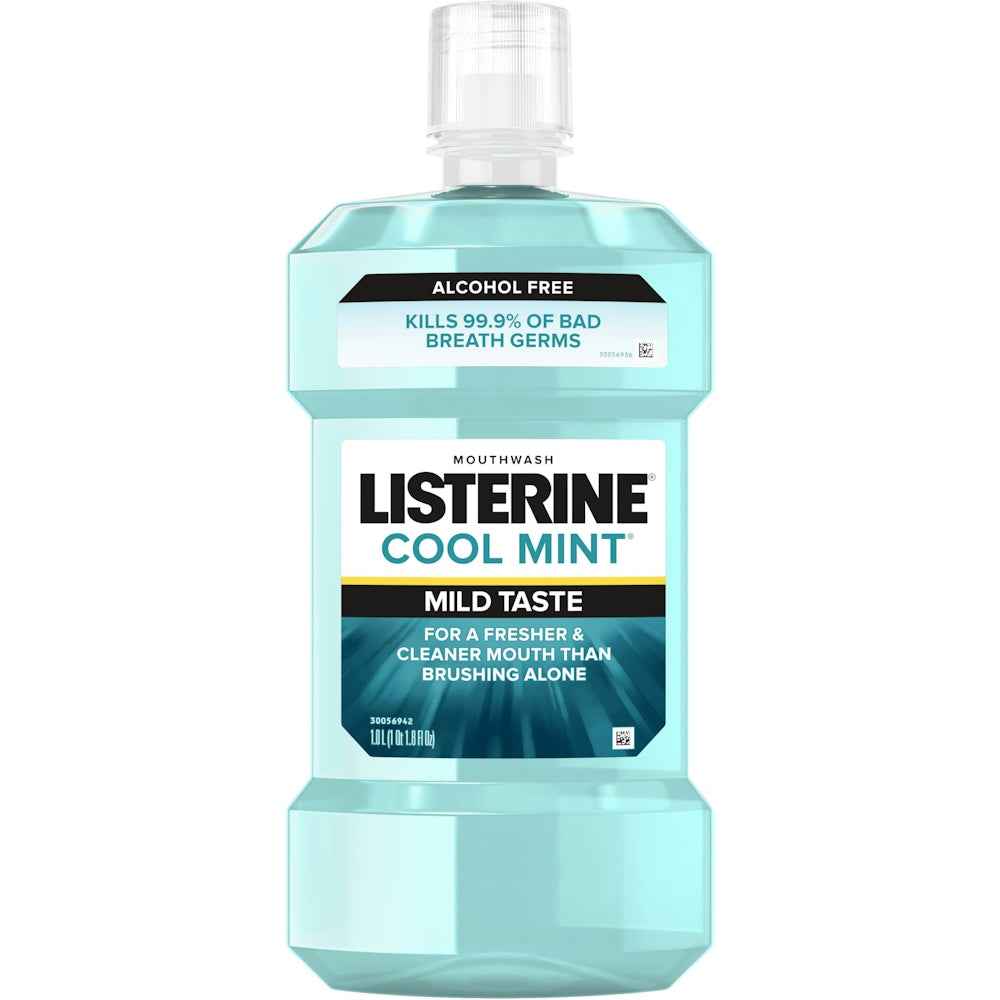 Listerine® Zero Alcohol Mouthwash – Cool Mint (33.8 fl oz / 1 L)