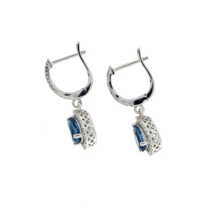 .88ct London Blue Topaz Dangle Earrings 14KT White Gold by Bids.com
