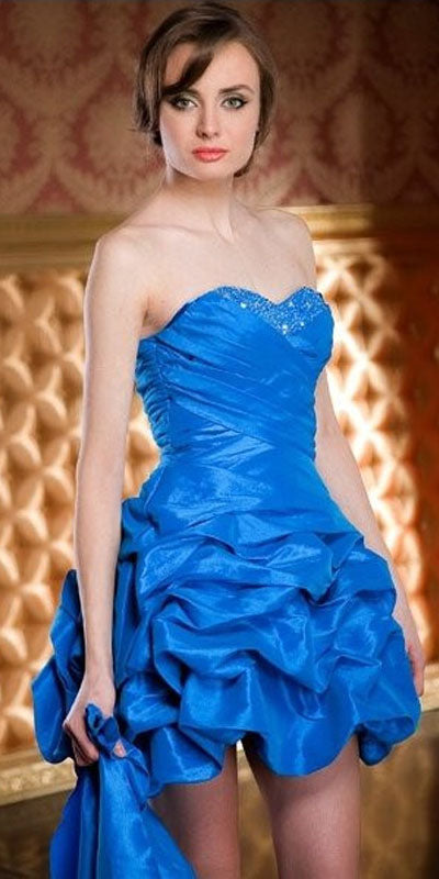 CLEARANCE - Cinderella Divine 3054 Short Dress Ruched Strapless (Size XL) by DiscountDressShop