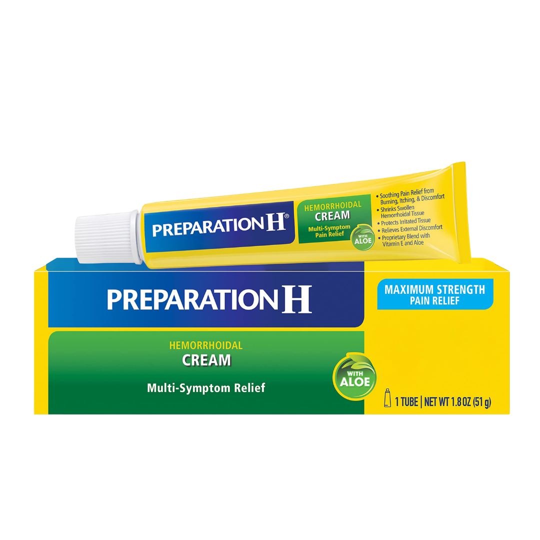 Preparation H Hemorrhoidal Cream Maximum Strength with Aloe (1.8oz)  DestGlow