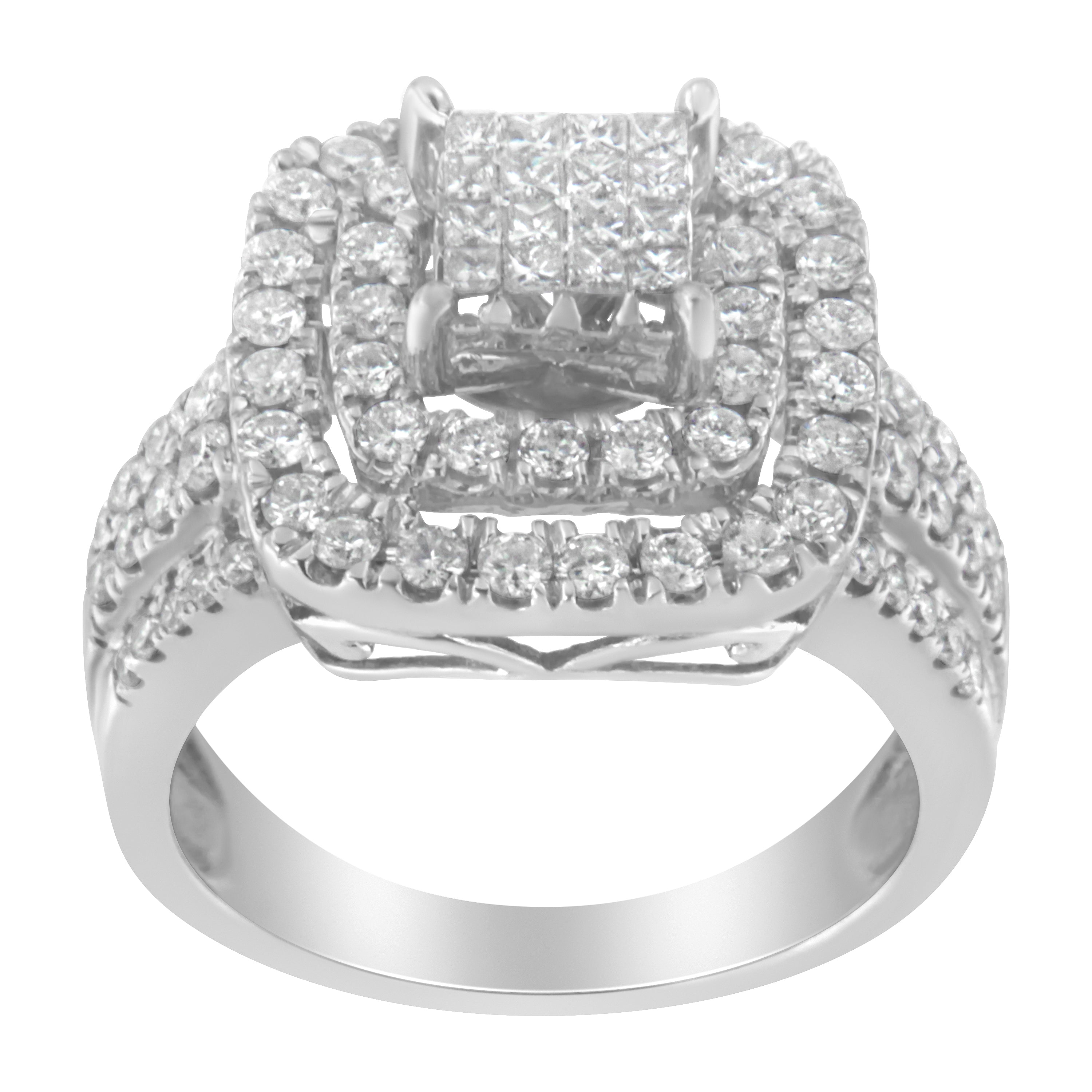 14KT White Gold Diamond Cocktail Ring (1 1/2 cttw, H-I Color, SI2-I1 Clarity) by Bids.com