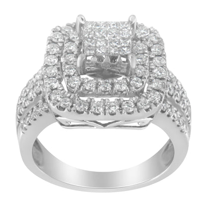 14KT White Gold Diamond Cocktail Ring (1 1/2 cttw, H-I Color, SI2-I1 Clarity) by Bids.com