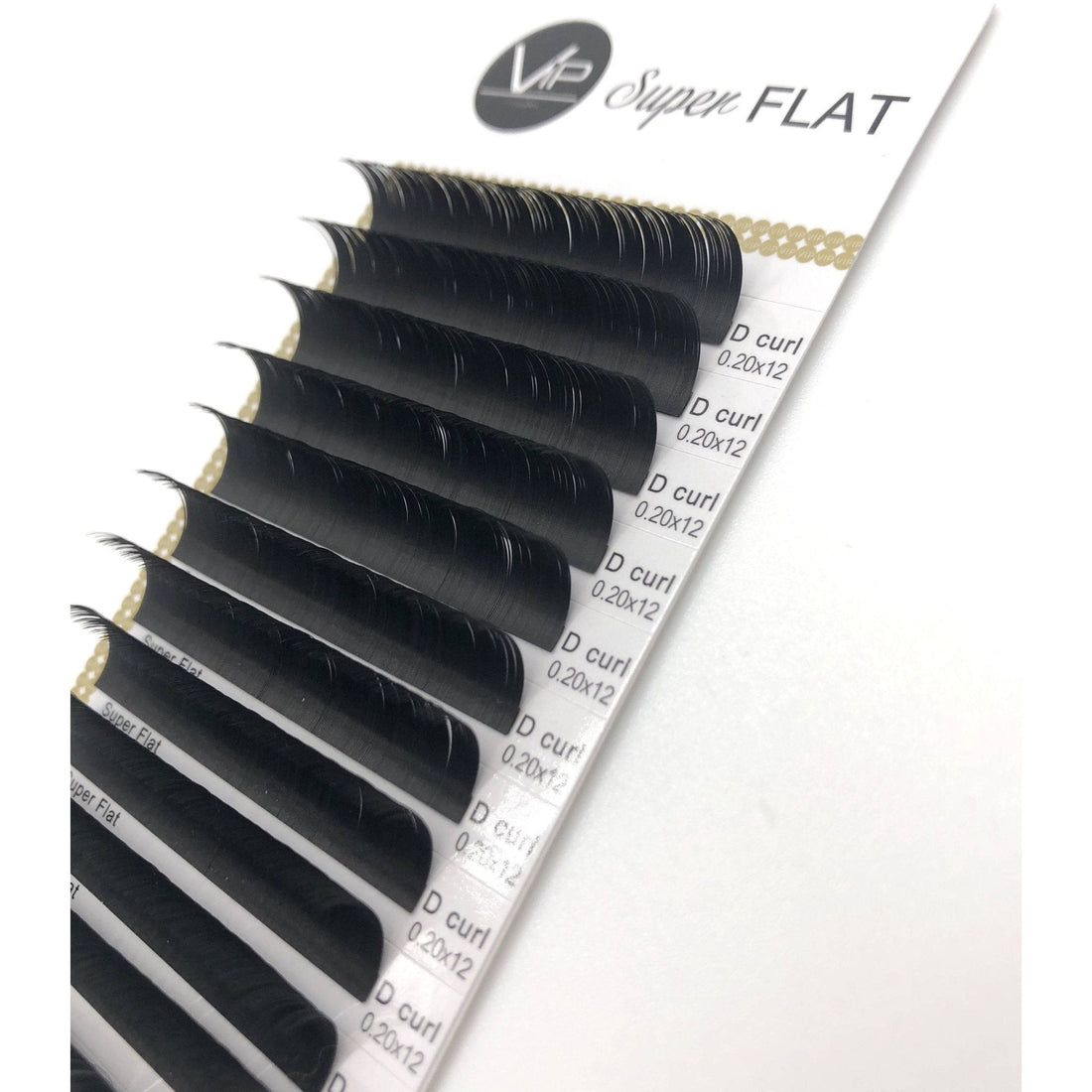VIP Eyelashes Super Flat Extensions 12 Lines 0.20mm D Curl - DestGlow