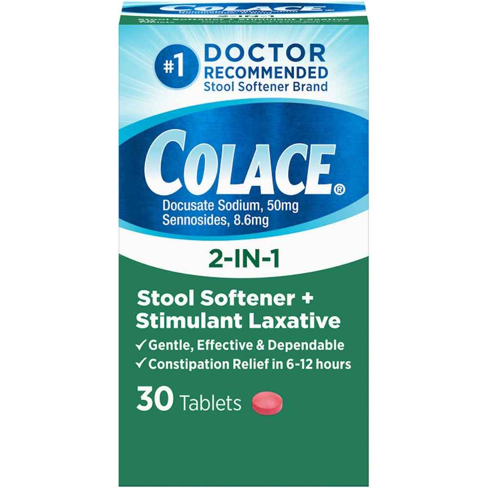 Colace® 2-in-1 Stool Softener + Stimulant Laxative Tablets