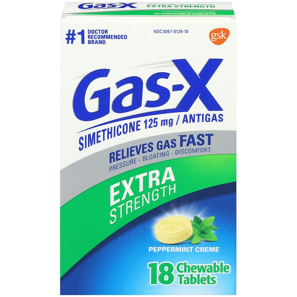 Gas-X Extra Strength Chewable Relief Tablets, Simethicone 125 Mg, Peppermint Creme 