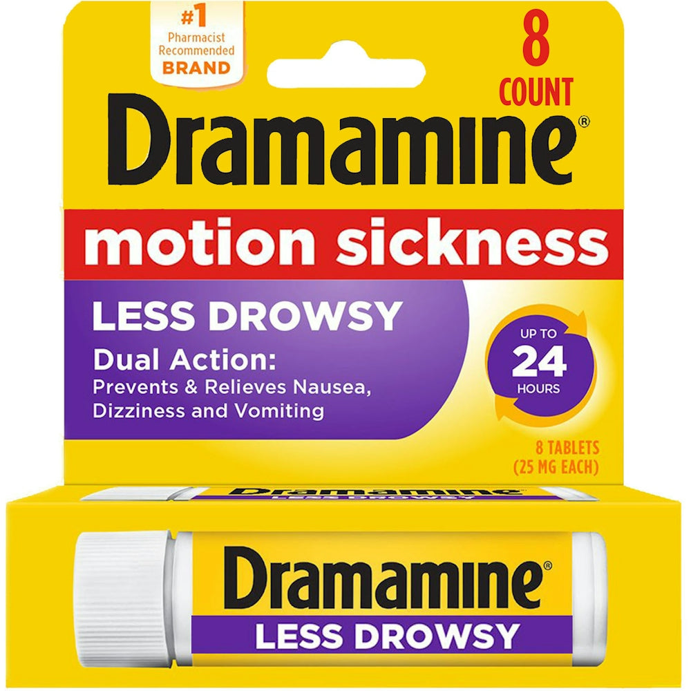 Dramamine All Day Less Drowsy Motion Sickness Relief Tablets, 25 Mg by Pasteur Pharmacy