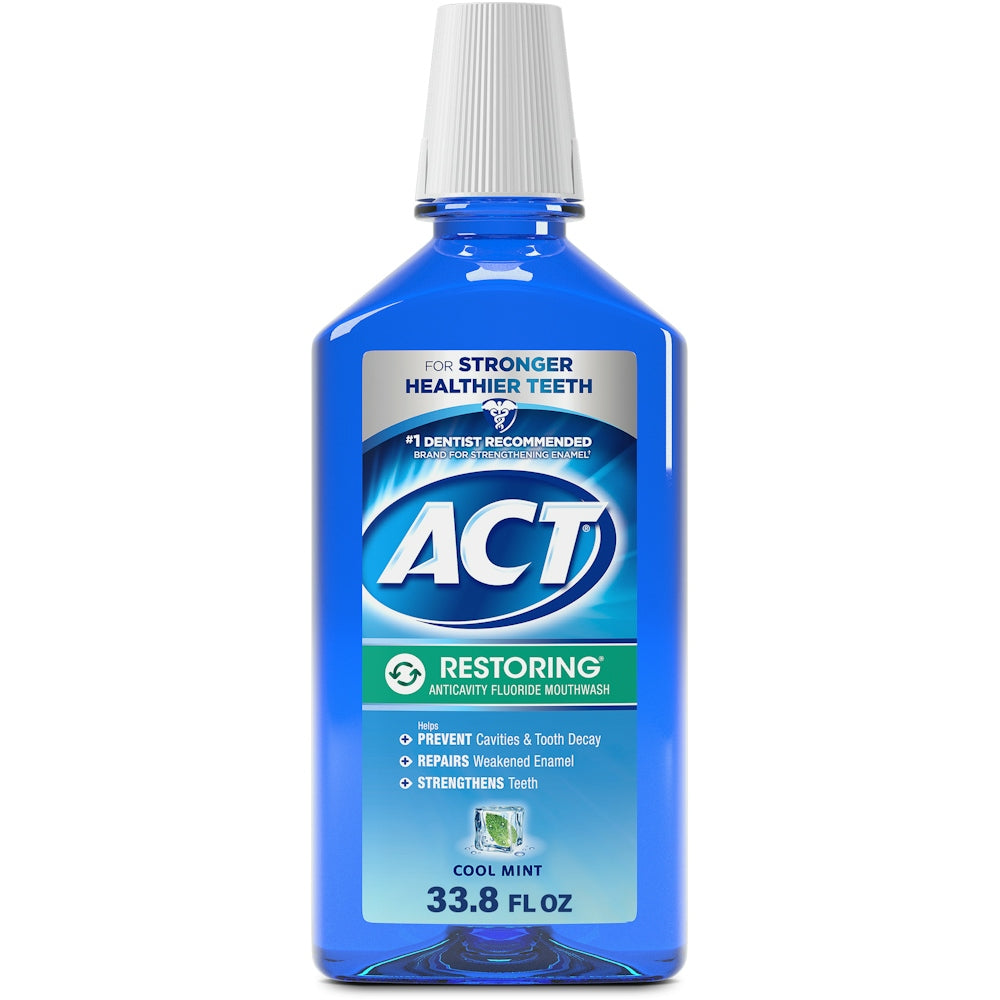 Act Cool Mint Restoring Fluoride Rinse - 33.8 Fl Oz by Pasteur Pharmacy