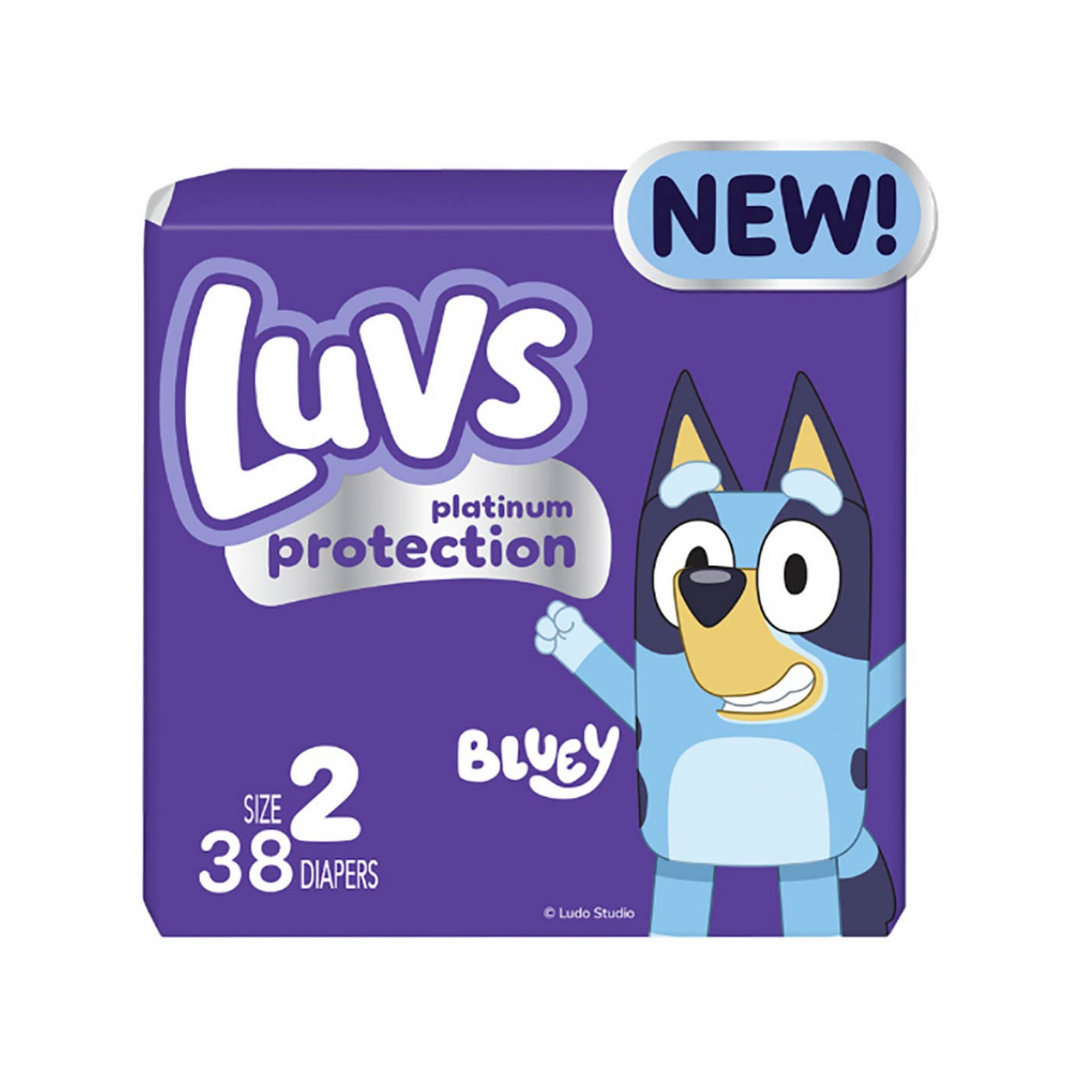 Luvs Platinum Protection Baby Diapers Bluey Designs Size 2 (38 Count)  DestGlow