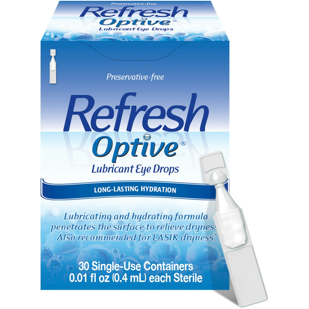 Refresh Optive Lubricant Eye Drops 30 Single-Use Containers 