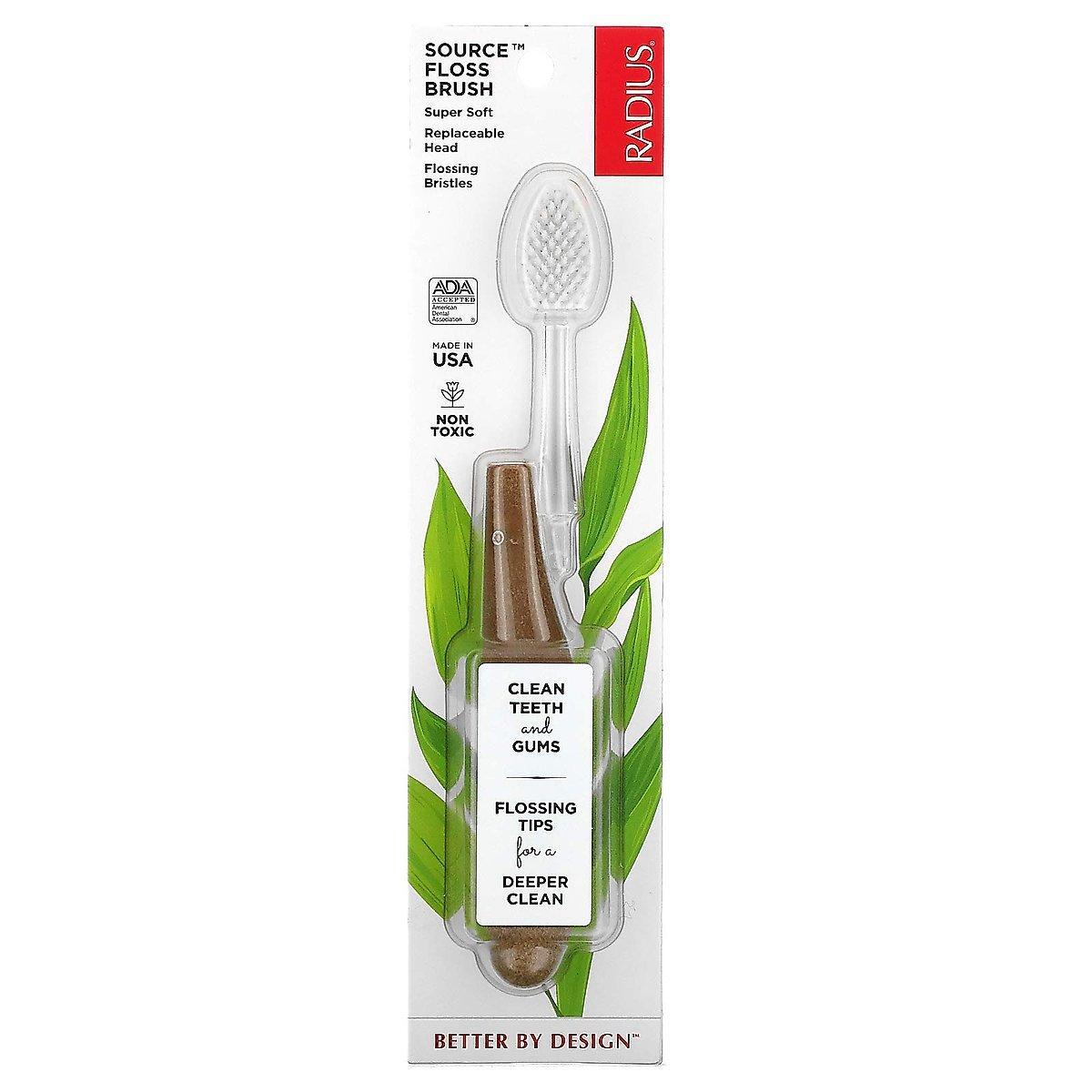 Radius Source Floss Brush Super Soft Replaceable Head Toothbrush by Pasteur Pharmacy