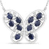 2.16 Carat Genuine Blue Sapphire and White Zircon .925 Sterling Silver Necklace by Bids.com