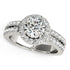 14k White Gold Halo Diamond Engagement Ring With Double Row Band (1 3/8 cttw) by Bids.com