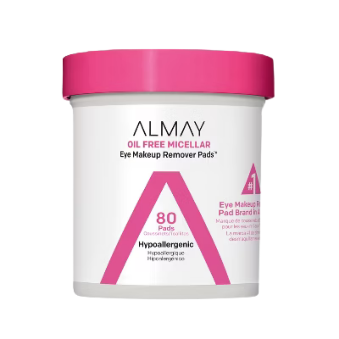 Almay Biodegradable Oil-Free Micellar Eye Makeup Remover Pads (80 ct) by Farmacias Savia
