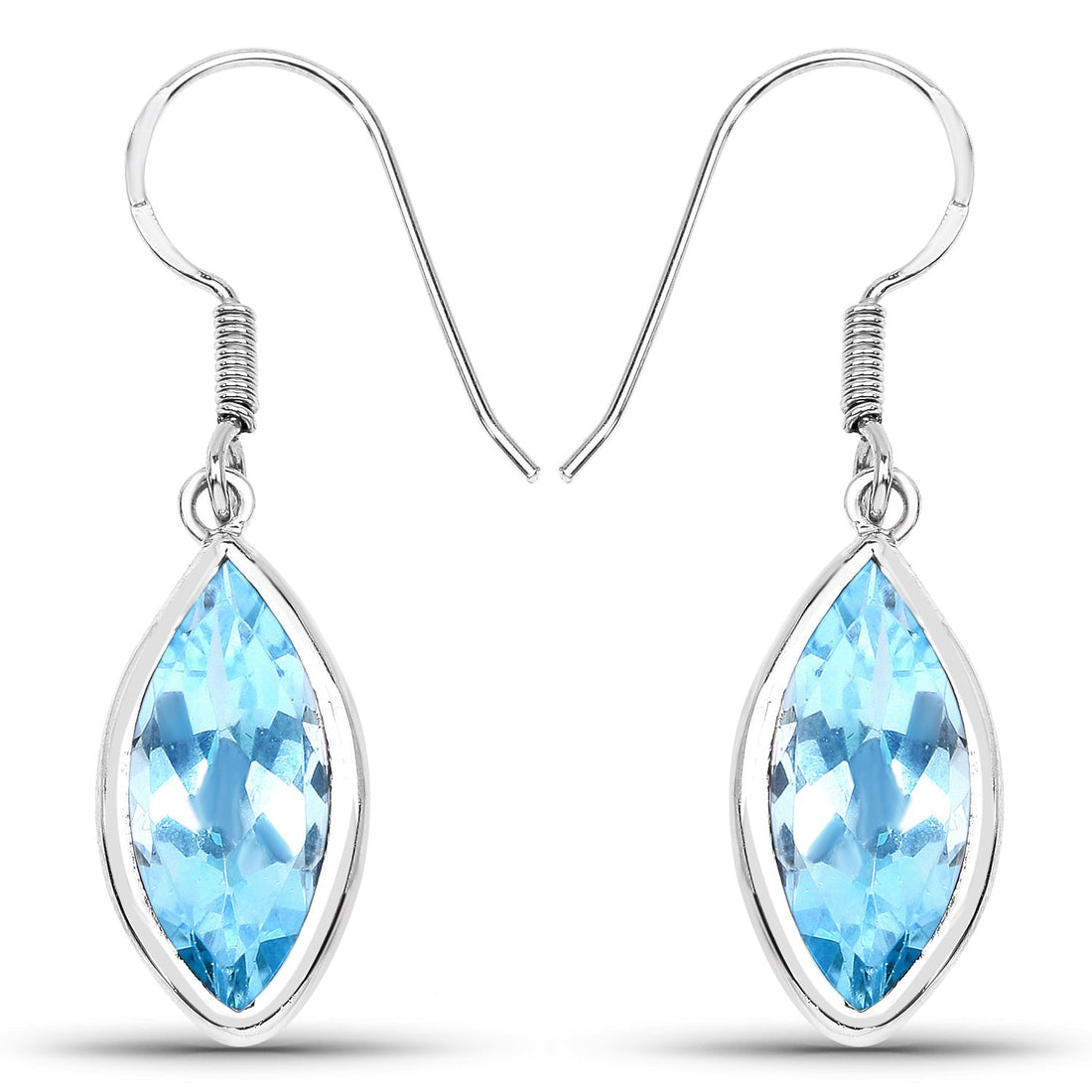 9.76 Carat Genuine Blue Topaz .925 Sterling Silver Earrings by Bids.com