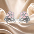 925 Sterling Silver Earrings with Pavé Setting, Oxidized Silver, Enamel - 1.0 x 1.1 cm for Women  DestGlow
