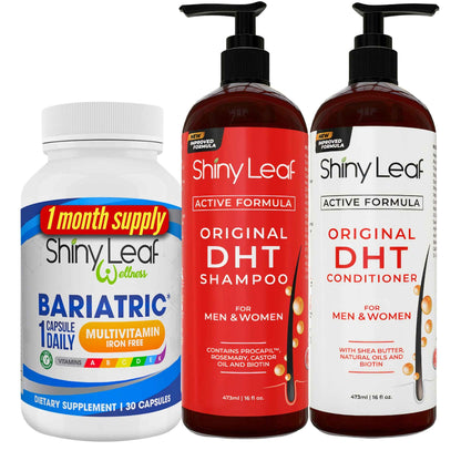 Bariatric Multivitamin Iron Free With DHT Original Shampoo and Conditioner Hair Care Bundle