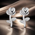 925 Sterling Silver Earrings plated with White Gold, 0.9*0.5cm for Women  DestGlow