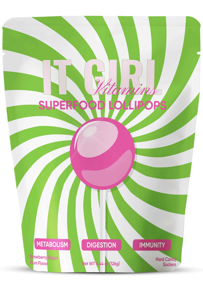 It Girl Superfood Greens Lollipops - Vegan Candy with Supergreens, Vitamins & Antioxidants