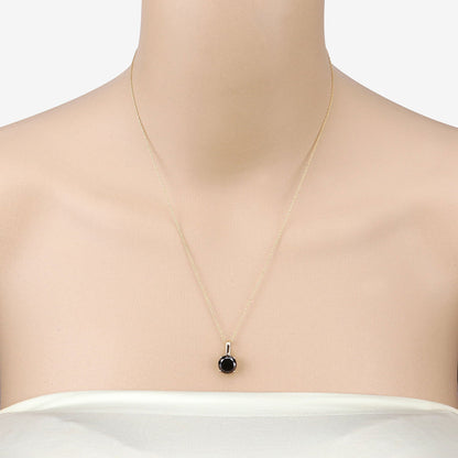 3.12 Carat Genuine Black Diamond 14K Yellow Gold Pendant  DestGlow