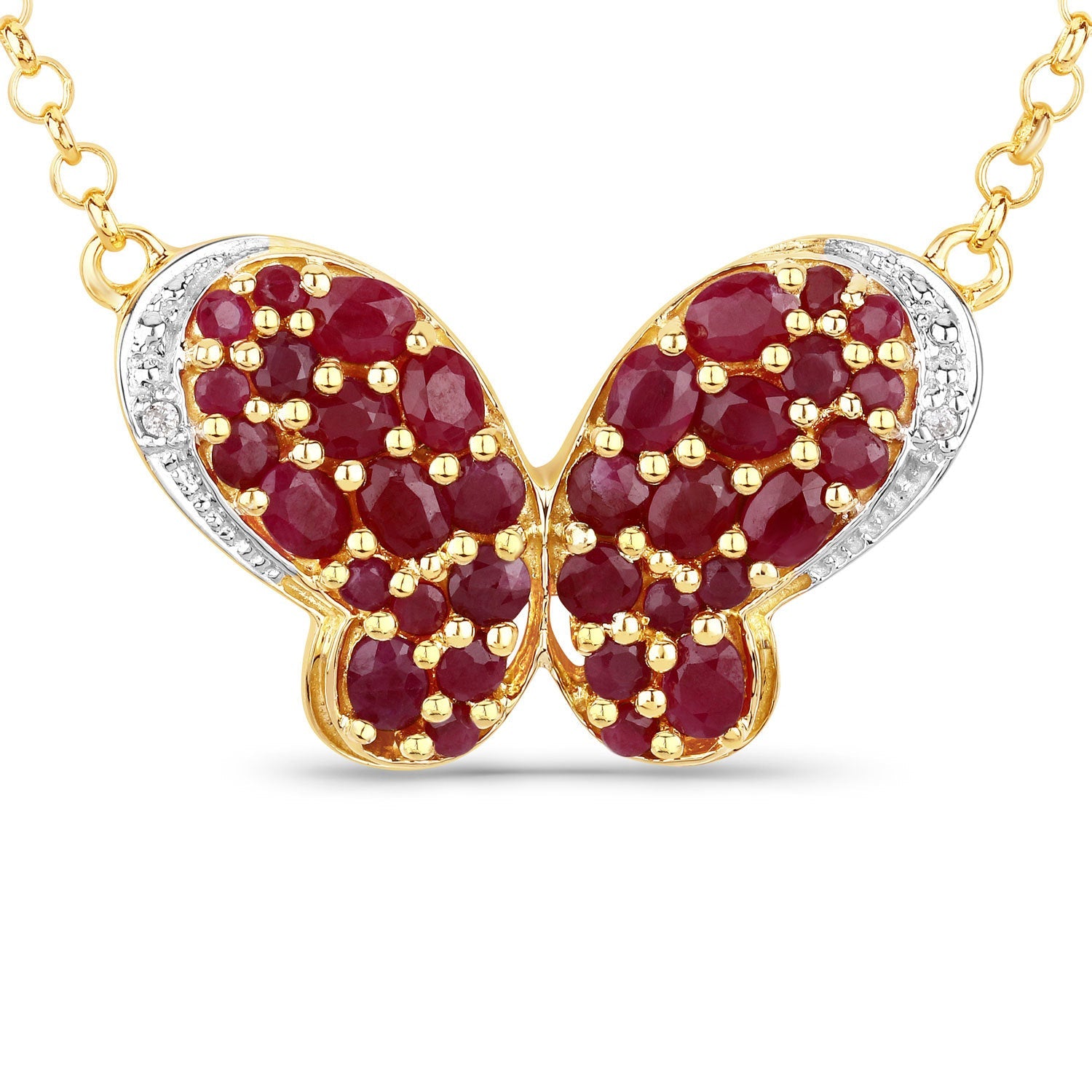 4.15 Carat Genuine Ruby and White Zircon .925 Sterling Silver Pendant by Bids.com
