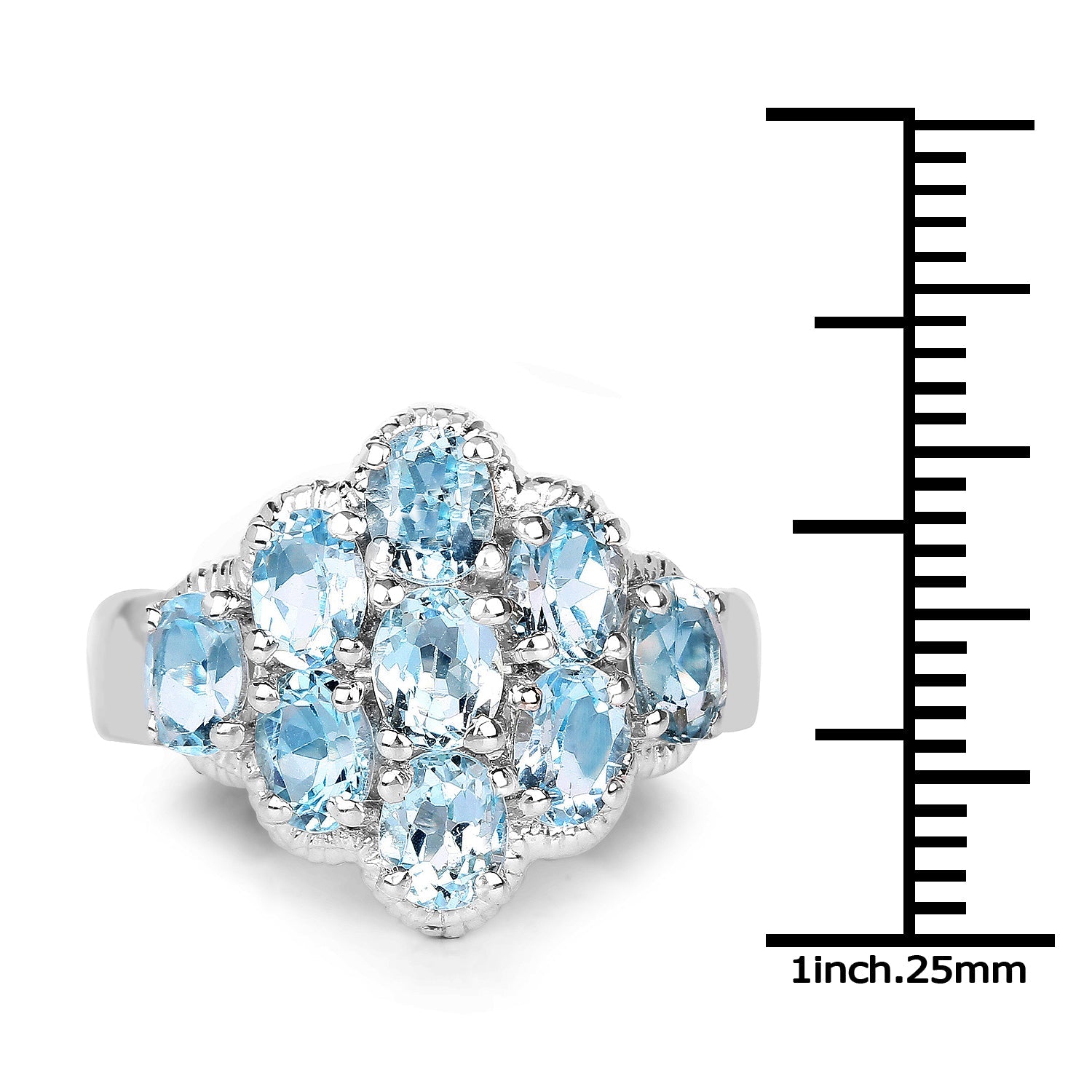 3.24 Carat Genuine Blue Topaz .925 Sterling Silver Ring by Bids.com