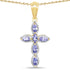 14K Yellow Gold Plated 0.84 Carat Genuine Tanzanite .925 Sterling Silver Pendant by Bids.com