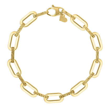 14k Yellow Gold Diamante Paperclip Chain Bracelet (7.00 mm) by Bids.com