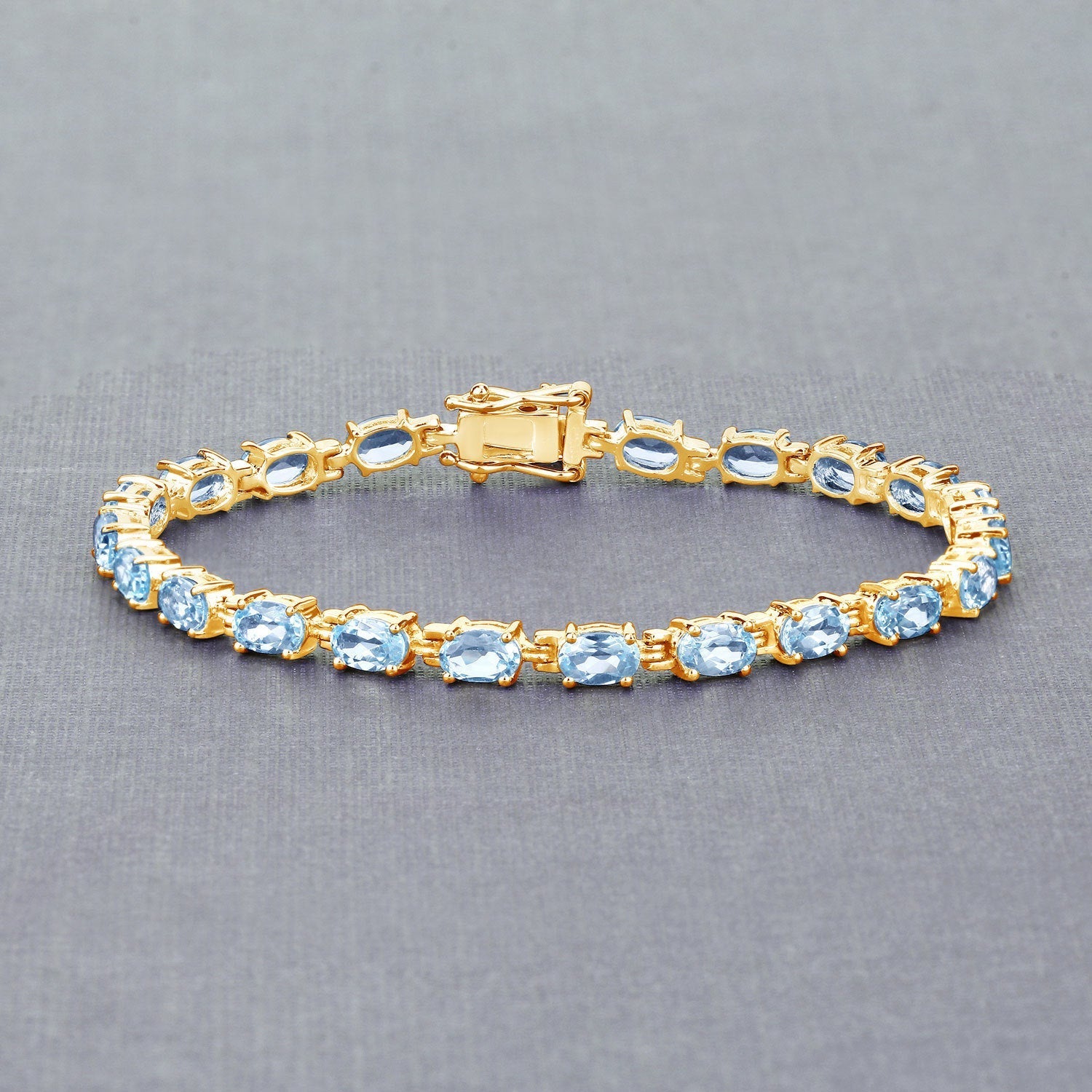 11.22 Carat Genuine Blue Topaz .925 Sterling Silver Bracelet  DestGlow
