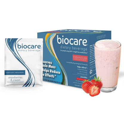 30G Protein Strawberries &amp; Cream Biocare Dietary Beverage (14-Servings)