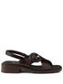 Prada Women Brushed Leather Crisscross Band Sandals With Plexiglas Buckle by Luosophy