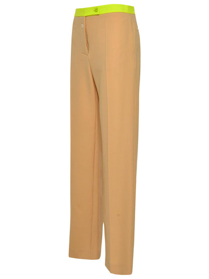 Off-White Beige Wool Blend Active Pants Women by Luosophy