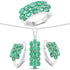 7.80 Carat Genuine Zambian Emerald .925 Sterling Silver 3 Piece Jewelry Set (Ring, Earrings, and Pendant w/ Chain) by Bids.com