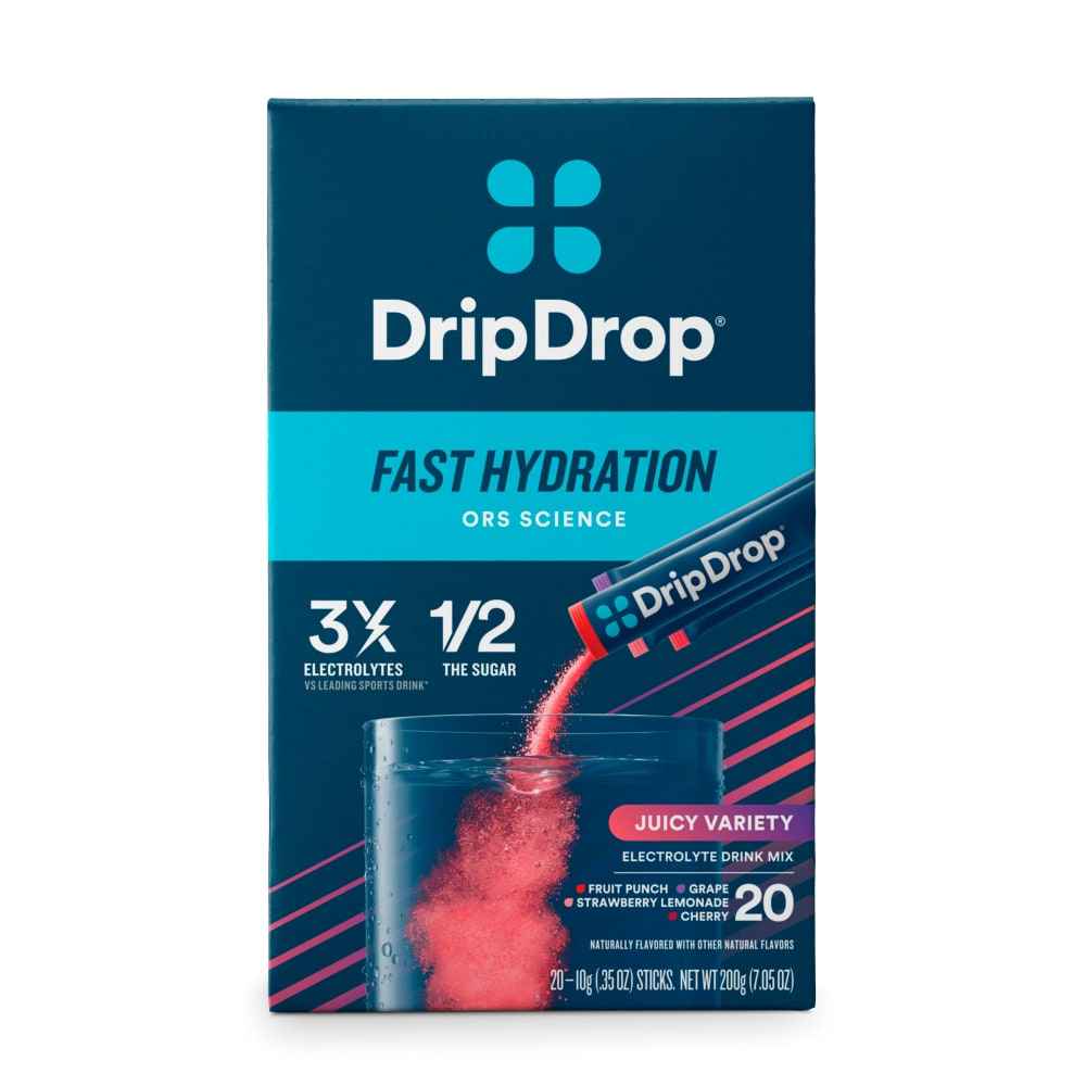 Drip Drop Dehydration Relief Fast Juicy Electrolyte Drink Mix Variety Carton