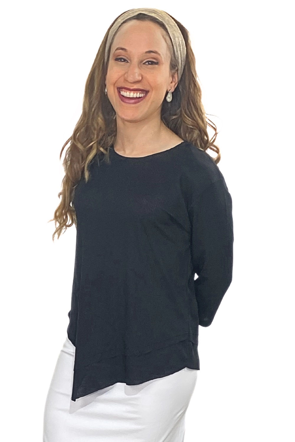 Asymmetrical Stylish Ribbed Tunic - Soft Fabric and Full Coverage by Kosher Casual USA