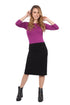 Modest Stretch Knee Length Pencil Skirt in Cotton Spandex by Kosher Casual USA