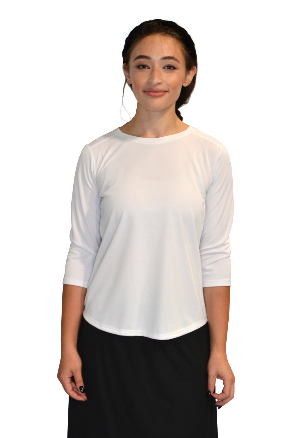 Modest Athletic Moisture-Wicking Performance Top with 3/4 Sleeves by Kosher Casual USA