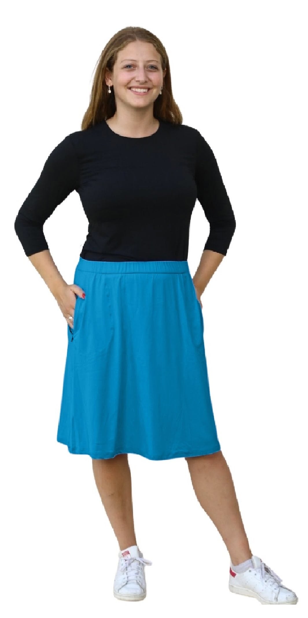 Modest A-Line Athletic Skort with Knee-Length Shorts - Swim &amp; Sport Ready by Kosher Casual USA