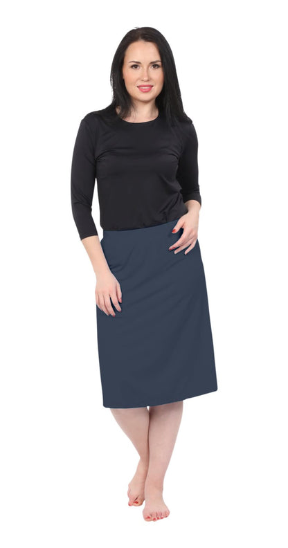 Modest Knee Length Swim, and Sports Skirt with UPF 50+ UV protection by Kosher Casual USA