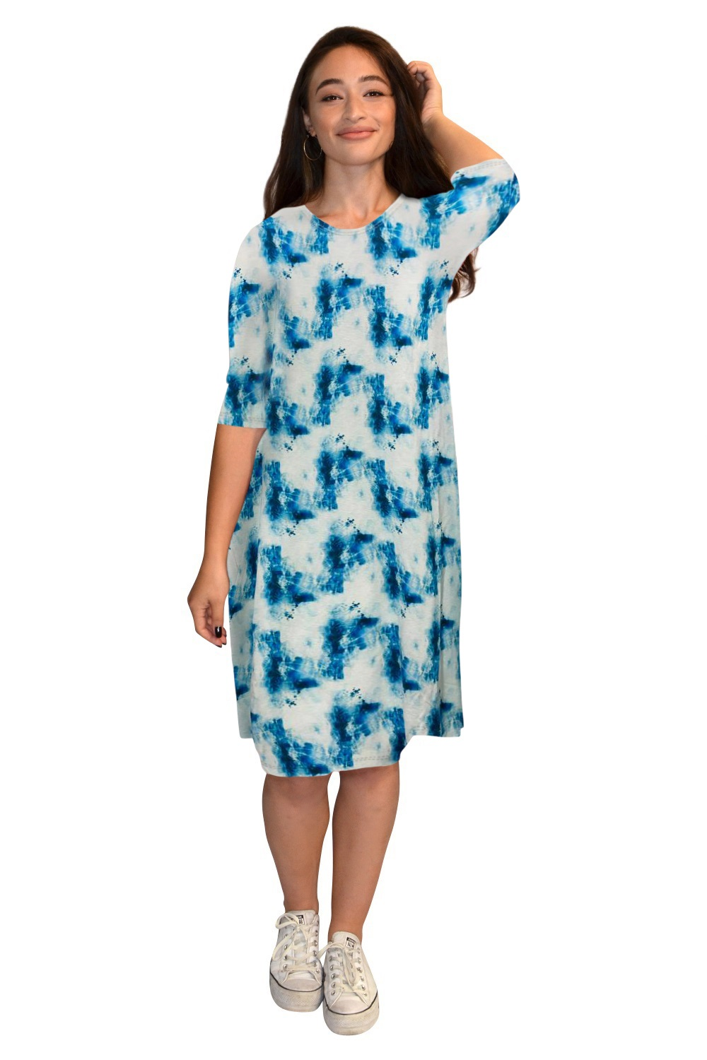 Classic Knee Length A-Line T-Shirt Dress by Kosher Casual USA