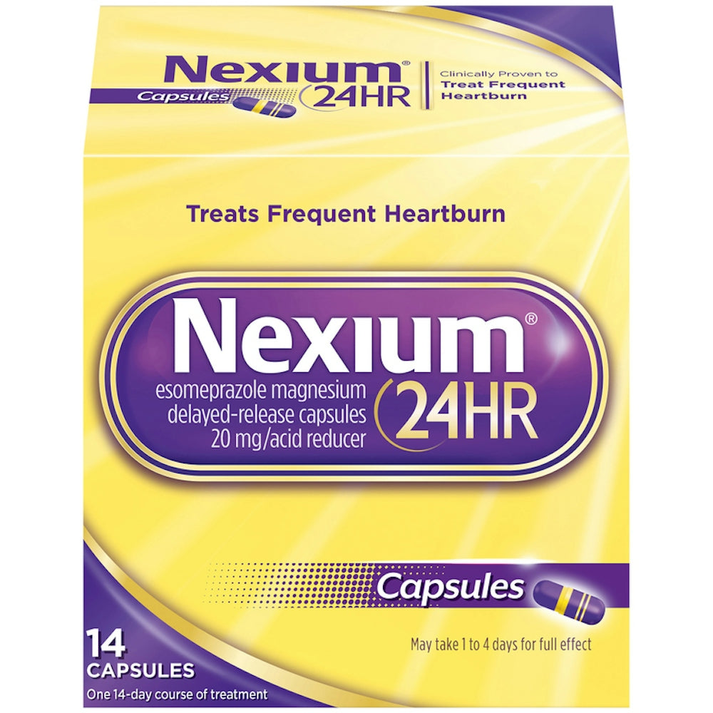 Nexium 24HR Acid Reducer – Heartburn Relief Capsules (Esomeprazole Magnesium) by Pasteur Pharmacy
