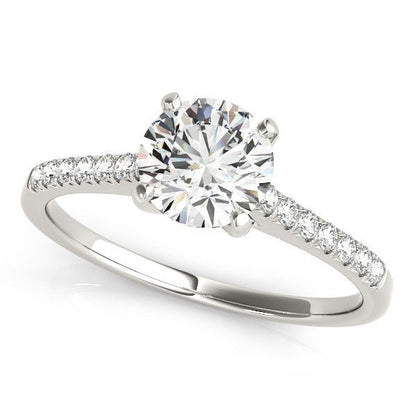 14k White Gold Single Row Scalloped Set Diamond Engagement Ring (1 1/8 cttw) by Bids.com