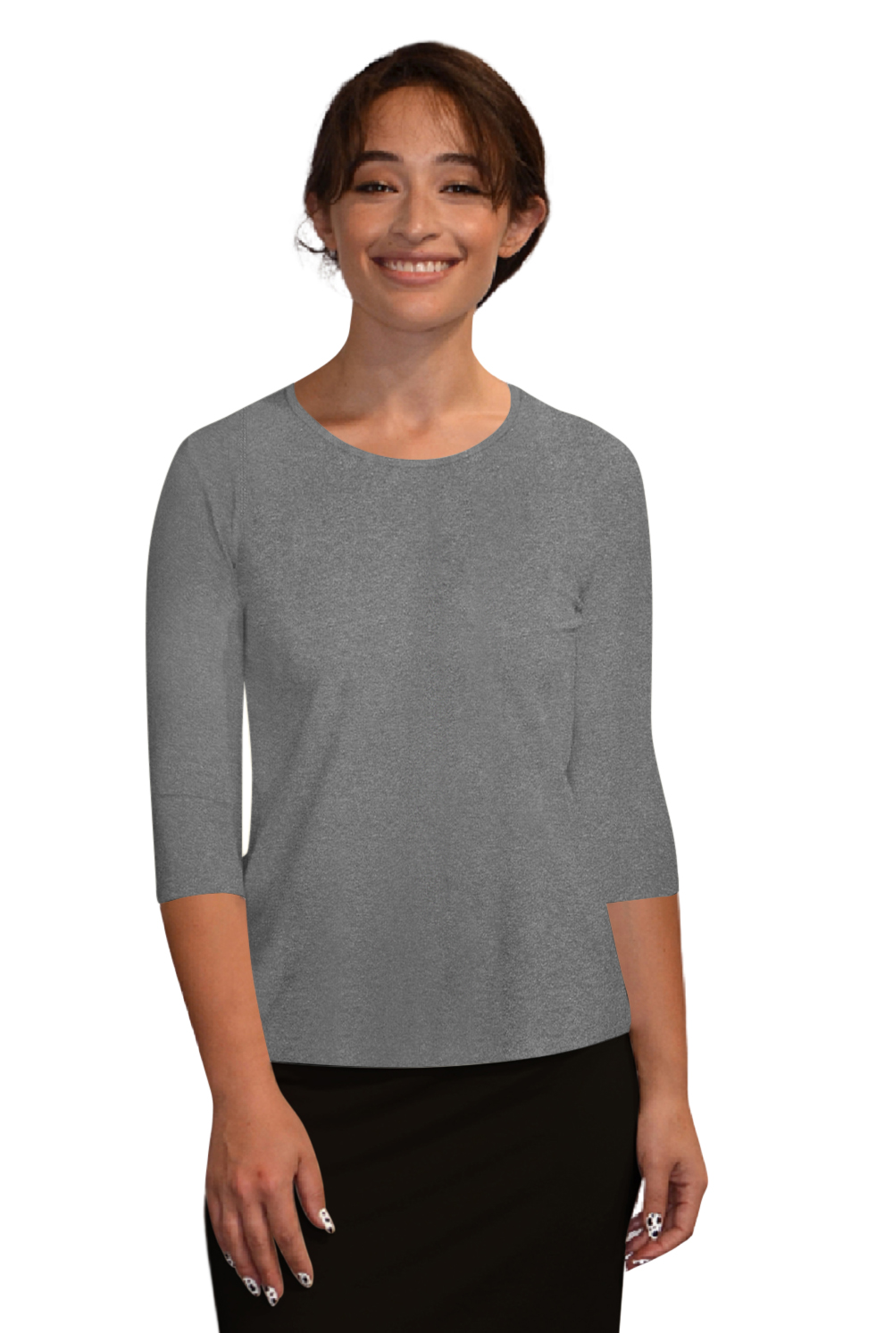 Essential 3/4 Sleeve Modest Crew Neckline Shell - Versatile Layering Top by Kosher Casual USA