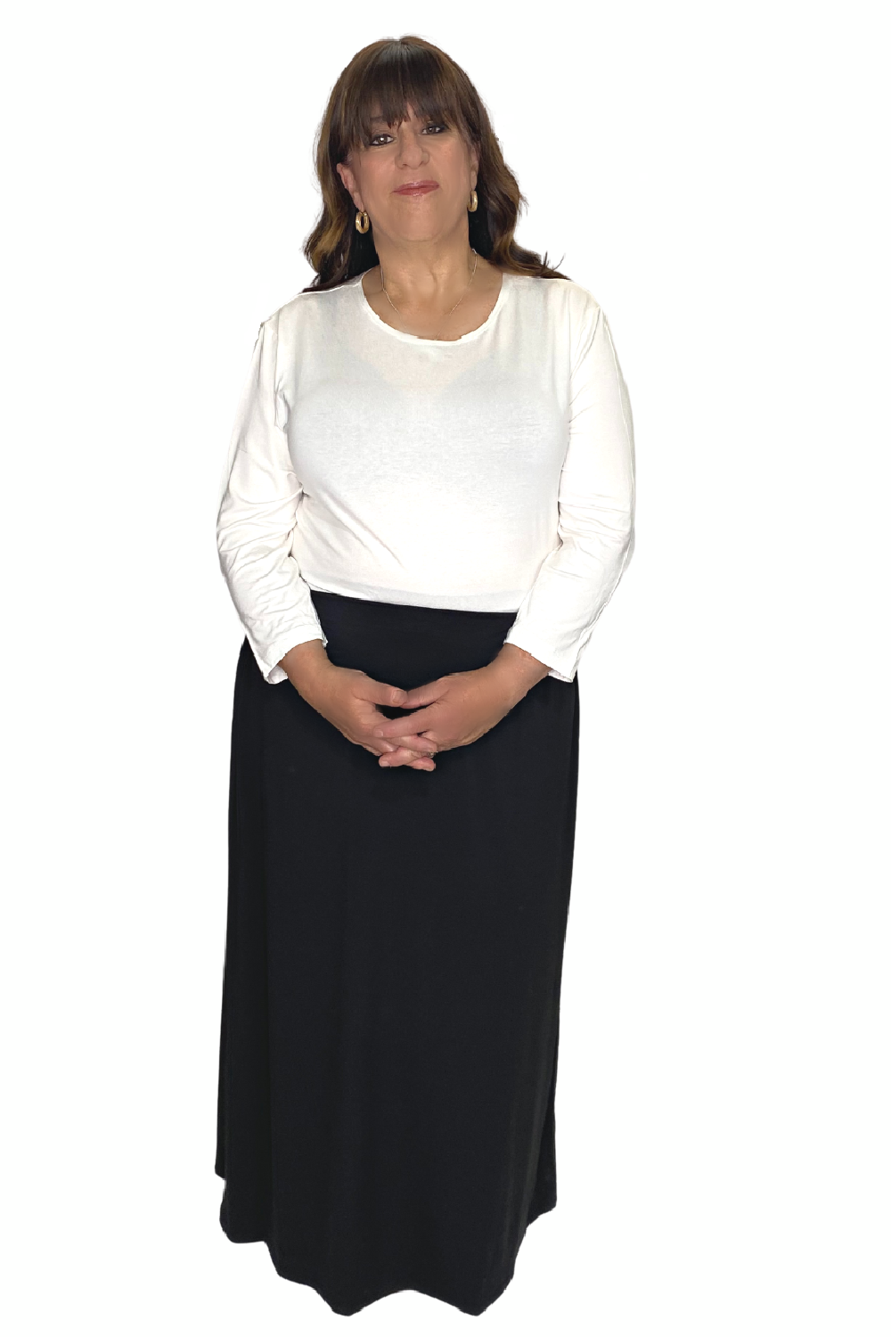 Plus Size Silky Maxi Length Stretch Pencil Skirt by Kosher Casual USA