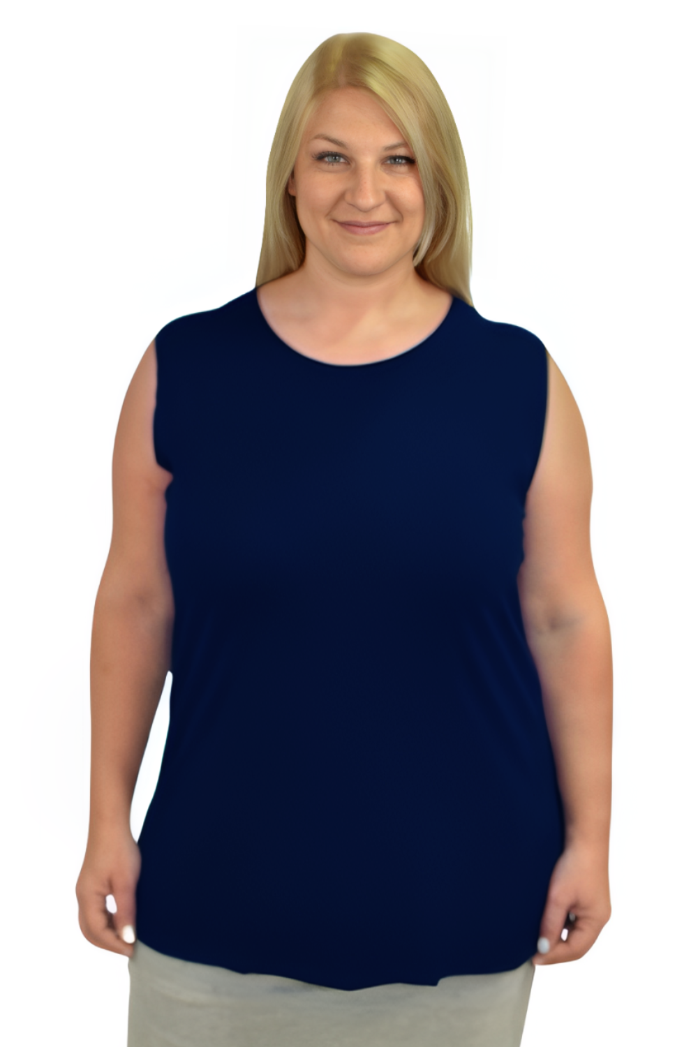 Plus Size Premium Sleeveless Layering Tank Top with Full Shoulder Coverage by Kosher Casual USA