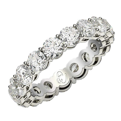Round Cut Lab Grown Diamond Eternity Ring in 14k White Gold (3 cttw FG/VS2) by Bids.com