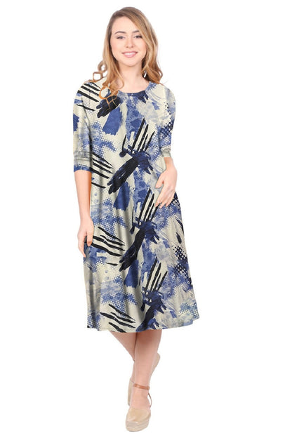 Past The Knee T-Shirt Dress - Comfortable A-Line Silhouette by Kosher Casual USA