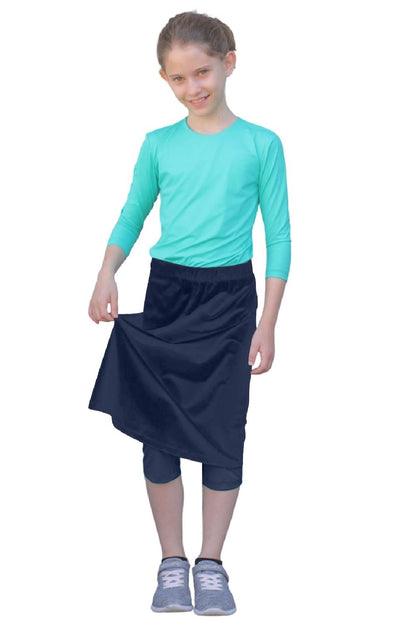 Girls Swim and Sports Skirt with Attached Leggings - UPF 50 Protection by Kosher Casual USA