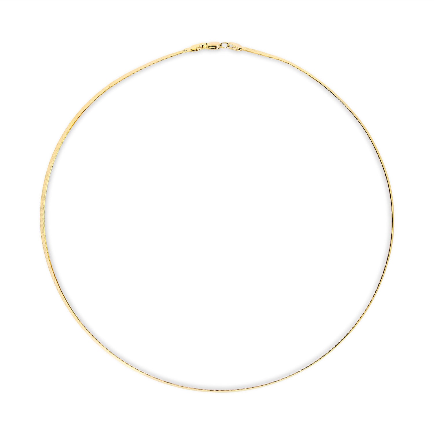 Unisex Solid 14K Yellow Gold 2.8mm Imperial Herringbone Chain Necklace - 18" Inches by Bids.com