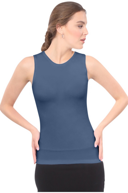 Premium Sleeveless Layering Tank Top with Full Shoulder Coverage by Kosher Casual USA