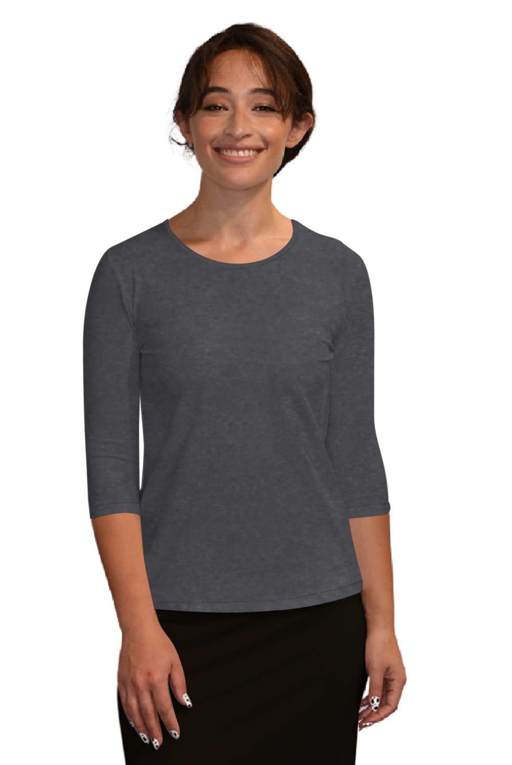 Essential 3/4 Sleeve Modest Crew Neckline Shell - Versatile Layering Top by Kosher Casual USA